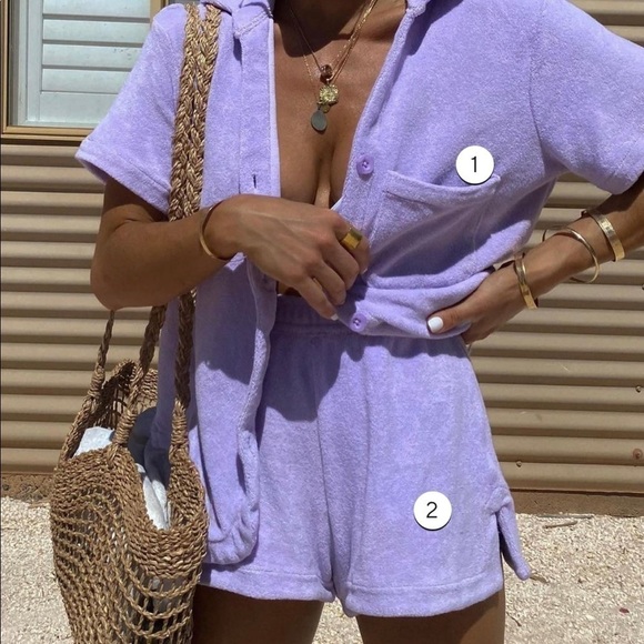 Frankies Bikini coco Terry shirt in lilac NWT - Picture 1 of 6